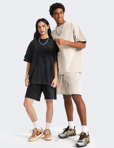 Wyeysyt 3 Pack Oversized Tshirts for Women Vintage Washed Baggy Tees Cotton Short Sleeves Acid Shirts Unisex Tops - Image 7