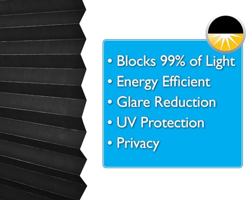 Redi Shade No Tools Original Blackout Pleated Paper Shade Black, 48 in x 72 in, 6 Count (Pack of 1)