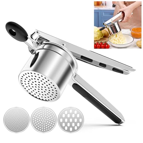Kaycrown Edelstahl Kartoffel- & Spätzlepresse 3-in-1