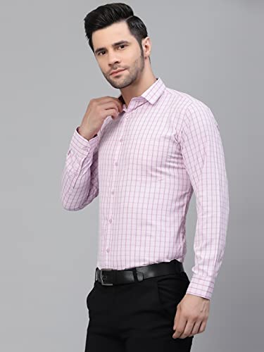 Image of Style Quotient Men Blue Tattersall Checked Polycotton Slim Fit Formal Shirt