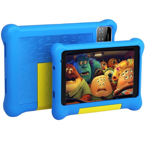 HiGrace Kids Tablet 7 inch, Tablet for Kids with HD Display, Android 12 Go Quad Core, 2GB RAM + 32GB ROM, 128GB Expansion, Wi-Fi, Children Tablet with Parent Control - Blue
