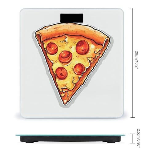 Báscula digital de baño Cartoon Pizza con plataforma amplia miniatura 2