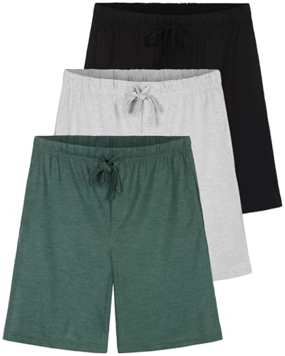 Real Essentials 3 Pack:Mens Cotton Ultra-Soft Knit Sleep Pajama Shorts & Lounge Wear (Available In Big & Tall) - Set 3, 3X