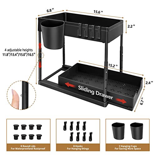Dofimate 2 Pack Under Sink Organizers And Storage Bathroom Organizer,Cabinet Sink Organizers Adjustable Height, The Bathroom Cabinet Organizer Under Kitchen #TOP1