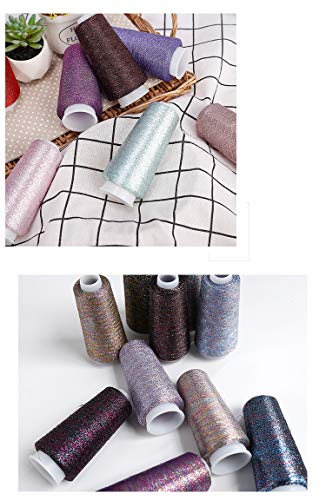 Truevalue 2 Balls Accessory Lurex Yarn, Shining Glitter Metallic Knitting-In Yarn, Sparkle Thread For Knitting And Crochet Sweater Shawl 5000 Yards (Gold Glitter) #TOP6