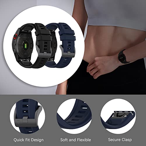 MiKoyi 26mm QuickFit Silicone Strap Compatible with Garmin Fenix 7X/ Fenix 6X/ Fenix 6X Pro/ Fenix 5X/ Fenix 5X Plus - Image 4