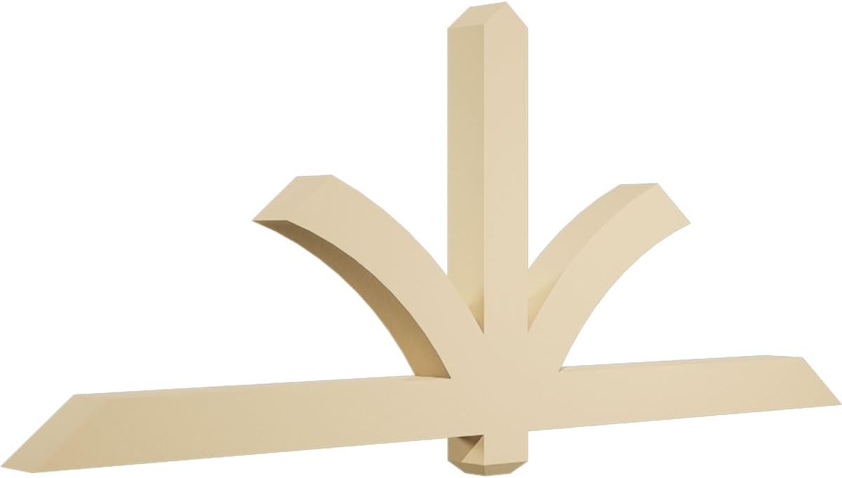 72"W x 30"H x 4"D x 4"F, 10/12 Pitch, Redmond Signature Urethane Gable Bracket, Primed Tan