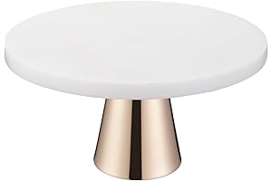 White Marble 8" Gold Stand with Stand