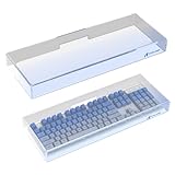 Attack Shark KC04 Acrylic Clear Transparent Keyboard Cover(17.4 * 6.5 * 1.9 inch) with Dustproof Waterproof Anti-hit Anti-cat Protective Case for Standard 104 Key Mechanical Gaming Keyboard Blue
