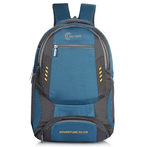 Image of Half Moon 35L School Bag for Boys Girls | Backpack For Men Or Backpacks For Women | Water Resistant | 5 Zips Stylish And Trendy College Bag For Men & Women