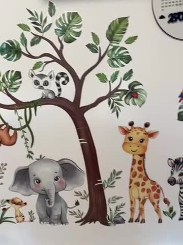 Adesivo da parete -Animali del safari in movimento, Tessuto