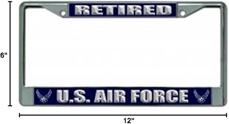 U.S. Air Force Retired Chrome License Plate Frame