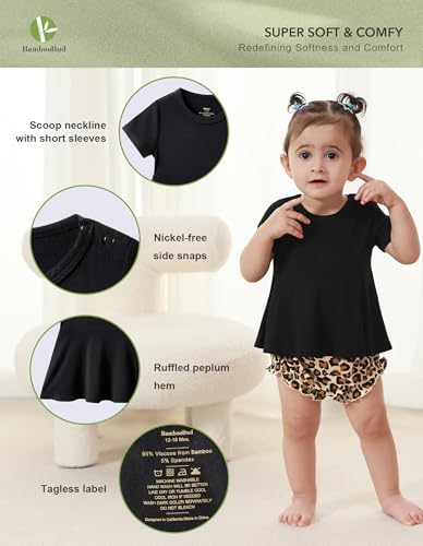 Baby Girls Summer Shorts Set Soft Short Sleeve Tops Bloomer Clothing Sets 2 Piece Bamboo Viscose Outfits 3-24Months2