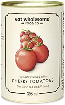 Eat Wholesome Italian Cherry Tomatoes, 398ml - Vine-Ripened, Naturally Sweet, Perfect for Salads & Sauces, Vegan, Non-BPA Lining