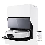 roborock S8 MaxV Ultra White Robot Vacuum Cleaner with Mop, 10000 Pa Suction, Corner to Edge Deep Cleaning, Hot Air Self-Drying, Auto Empty & Refill, Detergent Dispenser (S8MaxVUltraW-EU)
