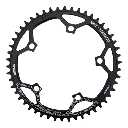 DJC Bike Chainring 130BCD 40T to 58T Round Chainwheel Narrow Wide Tooth Lightweight for 7 8 9 10 11 12 Speed Road Bike Folding Bike (40T)