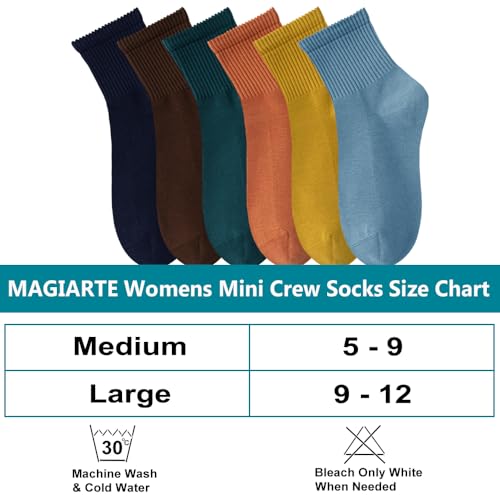 Image of MAGIARTE Womens Mini Crew Ankle Socks Athletic Casual Cotton Socks for Women