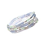 Multi Strand Beaded Stackable Stretch Bracelets for Women – Bohemian Boho Style Bracelets – Multi Co