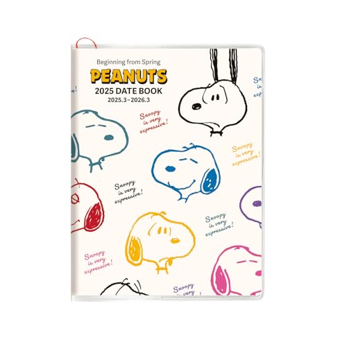 Amazon.co.jp: スクエア スヌーピー 手帳 2025年 3月始まり A6