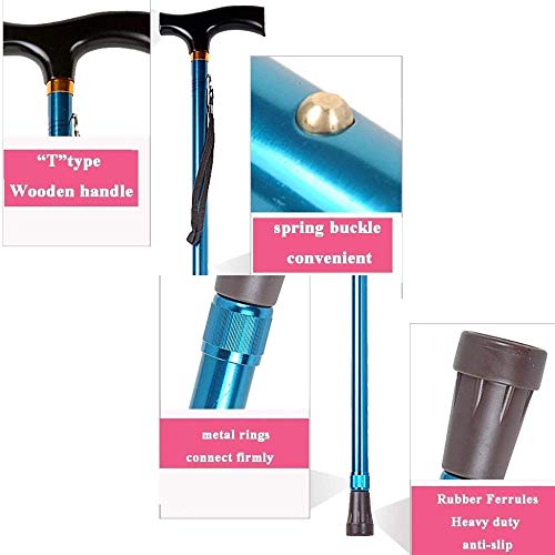 Béquilles de mobilité bleues avec base sécurisée pour handicapés - 4