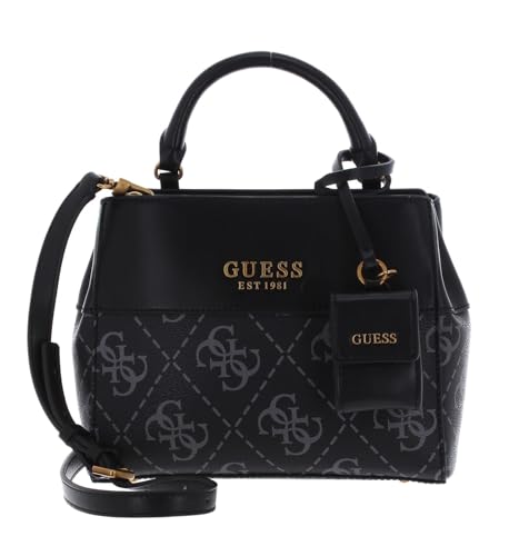 GUESS Berta Double Compartment Satchel S Coal Logo