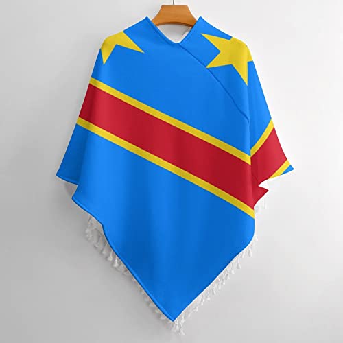 Calculay Fringe Scarf Shawl, Perfect for Events, Parties, Weddings, Beach Trips, Birthday Gifts Congo (DRC) Flag2