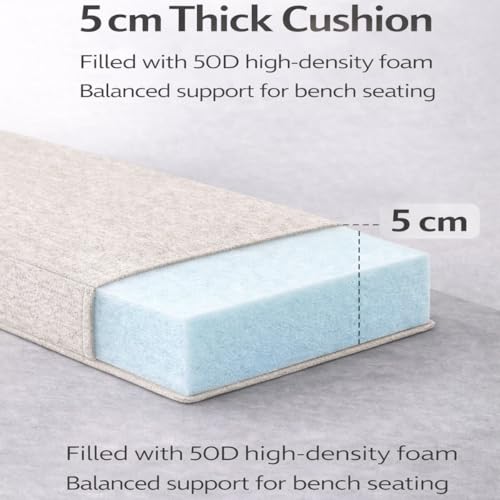 Coussin de banc en lin premium noir | Assise confort 5 cm épurée