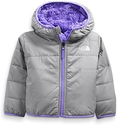 THE NORTH FACE Infant Reversible Mossbud Swirl Full Zip Hooded Jacket, Meld Grey, 3M