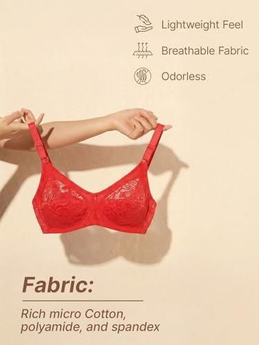 Image of INKURV Full Coverage Net Bra for Women Cotton| Comfortable Minimizer Bra for Heavy Breast Bra for Big Busts| Sag Lift Support Bra