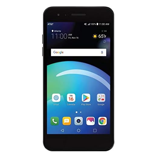 LG Phoenix 4 AT&T Prepaid Smartphone with 16GB, 4G LTE, Android 7.1 OS, 8MP + 5MP Cameras - Black (Renewed)