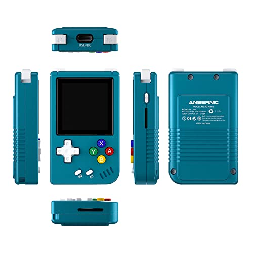 RG Nano Retro Handheld Game Console Keychain - Portable Game Mini Aluminum Alloy with 1.54 Inch IPS Screen - 64G TF Card Pre-Installed 5405 Games - Supports Clock Hi-fi Speaker Music Player Function