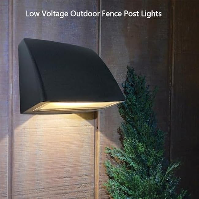 Low Voltage Landscape Lighting Deck LED Lights,Outdoor Stair Light Railing Fence Post Lights Cast Aluminum 5W 12-24V Weatherproof Black Finish 2 Packs