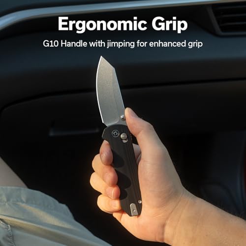 Image of CIVIVI Yonder Folding Pocket Knife for EDC, Crossbar Lock Knife with 2.88 inch 14C28N Blade G10 Handle, Lightweight Knife Gifts for Men Women Camping Hiking, Designed by Zac Whitmore C23073-1
