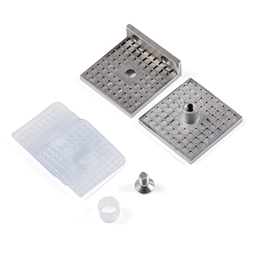 Ranbo 304 Stainless Steel 0 Degree Square Frameless Glass Clamp Connector/Shower Door Fixed Panel/Glass-To-Glass Corner Clamp,For 5/16 To 1/2 (8 To 12 Mm) Glass Thickness, 2-Pcs Chrome … (0 Degree) #TOP4