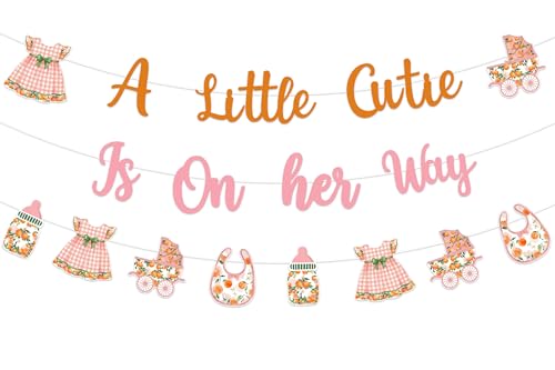 Balterever A Little Cutie Is On Her Way �o�i�[�ƃK�[�����h�Z�b�g�A���̎q�̂��߂̃s���N�I�����W�x�r�[�V�����[�f�R���[�V�����A�ė��p�\�ȃx�r�[�L���[�e�B�[�e�[�}�̃p�[�e�B�[���� ���ցA�f�U�[�g�e�[�u���A�ʐ^�̔w�i��