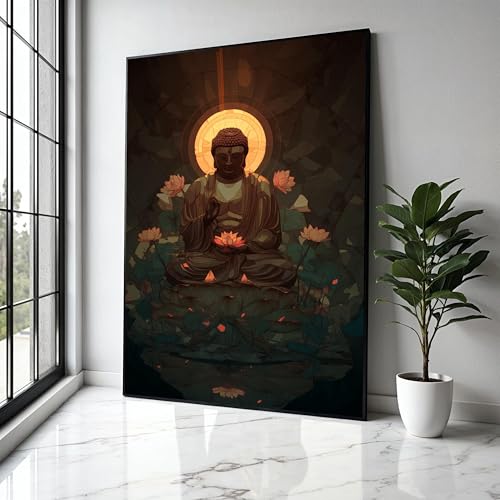 Toile bouddhiste de méditation pour réduire le stress quotidien et harmoniser les murs vides