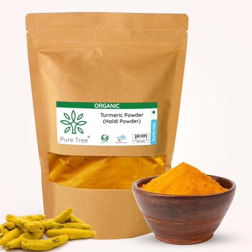 Image of Pure Tree Certified Organic Haldi Powder | 1.8 Kg / 1800 g | Turmeric Powder | Spice Masala Powder Raw for Milk | Strong Antioxidant