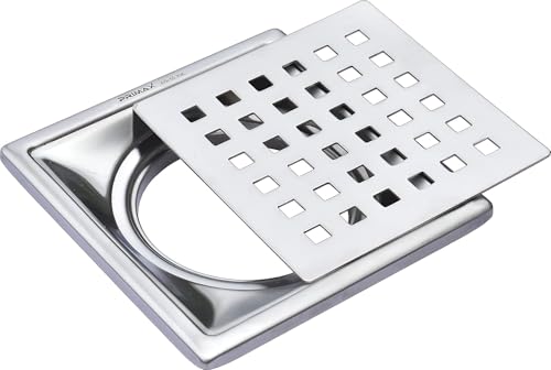 Image of Plantex (Primax) 304 Grade Stainless Steel Bathroom Floor Drain /Non- Porous Surface Floor Drain /Bathroom Water Drainer /Floor Trap for Bathroom and Kitchen - 6x6 inch (Matt)