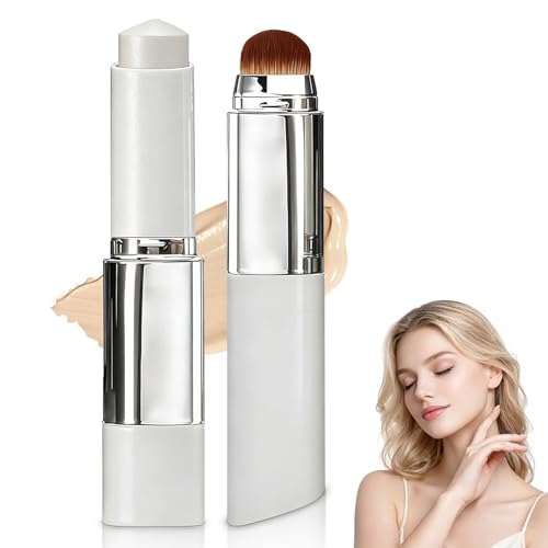 Faccelove Foundation Stick mit Pinsel Color Changing Foundation mit LSF 15 2-in-1 Make-up Stick mit automatischer Farbanpassung feuchtigkeitsspendend für natürlichen Glow