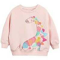 CM-Kid Sweatshirts Mädchen Langarm Pullover Baby Kinder Baumwolle Shirts Warm Winter Tops 2 3 Jahre Giraffe Rosa Gr.98
