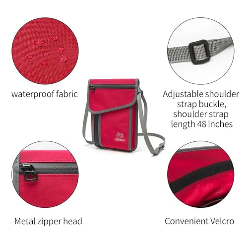 Image of JEMINAL Passport ID Crossbody Phone Bag for Men & Women: Waterproof Small Phone Shoulder Handbag for lighty Camp Jog Travel