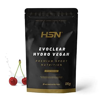 Proteína Clear Vegana de HSN Evoclear Hydro Vegan | Sabor Cereza 1 Kg = 63 Tomas por Envase Proteína Hidrolizada de Guisante | Textura Tipo Zumo Refrescante | No-GMO, Vegano, Sin Gluten