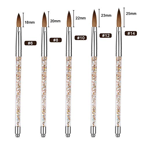 Acrylic Nail Brush Size 10 - Ibealous Kolinsky Nail Brush For Acrylic Application Nail Art Drawing Brush For Extension Nails Carved With Liquid Glitter Handle 1 Pcs Halloween Gift #TOP5