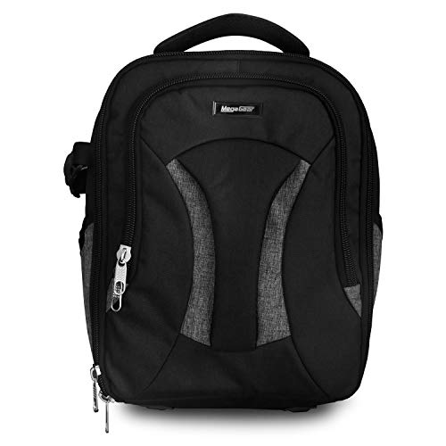 MegaGear Burney SLR, DSLR Camera and Laptop Backpack with Rain Cover - Gadget Bag - Black (13Inc)