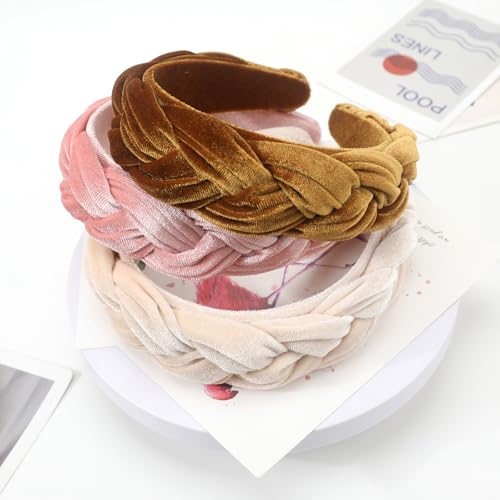 Image of DRESHOW Velvet Braided Headband Women Hair Hoop Elastic Hair Bands Fashion Headbands for Women