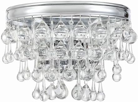 Crystorama Calypso 2 Light Crystal Teardrop Polished Chrome Sconce