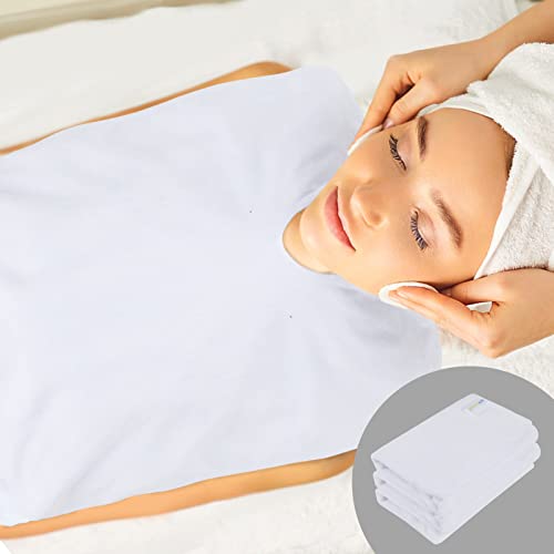 SINLAND Microfiber Esthetician Towels for Facials Mask Removing Face Wrap Soft Facial Cloth with Split Design Spa Towels for Facial Steam Massage and Cleansing 3Pack White