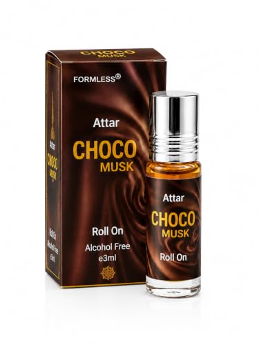Image of Formless Choco Musk 3ml Attar Unisex - Premium Chocolate Musk Fragrance Oil, Long Lasting Alcohol-Free Perfume, Sweet Scent, Pocket Size Roll-On, Travel Friendly Daily Wear & Special Occasions