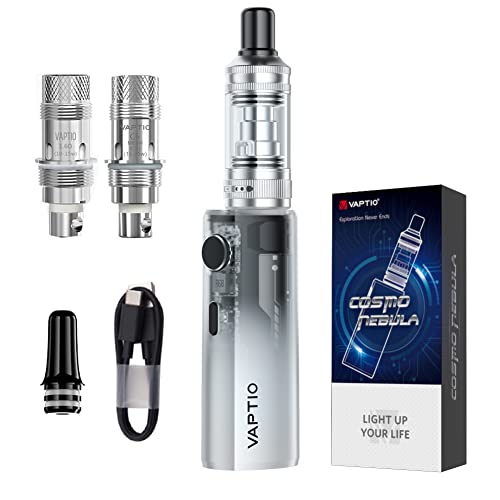 VAPTIO Cosmo Nebula Kit Cigarette électronique 1500mAh 25W Kit de Démarrage avec Bobine de maille Cosmo 2 pièces 0.7ohm(C6)/1.6ohm(C1S),sans liquide sans nicotine...