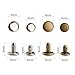 YMAISS 120 Sets Leather Rivets Double Cap Rivets with Fixing Tool Kit for Leather Craft Repairing Decoration, 2 color 2 size,Tubular
